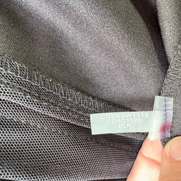 NWT Calvin Klein Sleeveless Fit And Flare Black Dress With Sheer Hem Detail, 12 - Picture 5 of 10